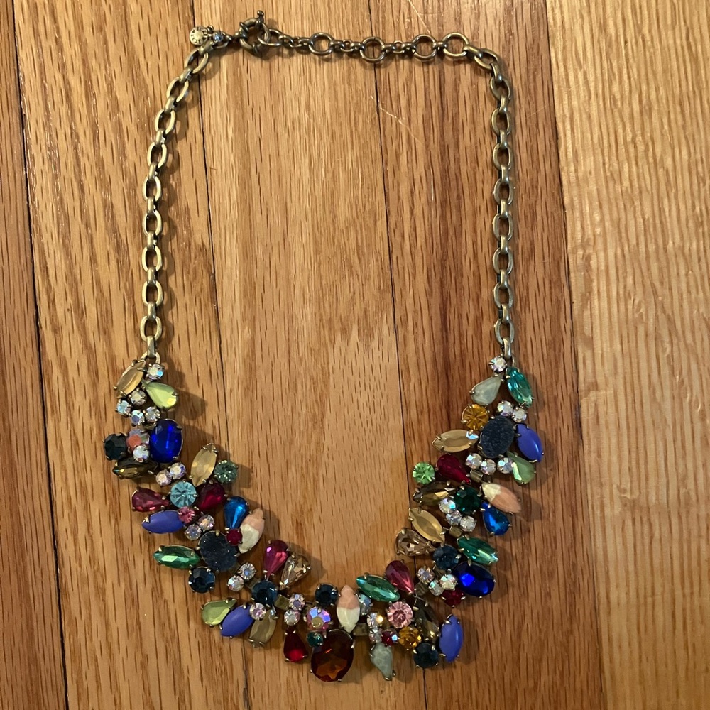 J. Crew mixed stone rhinestone necklace